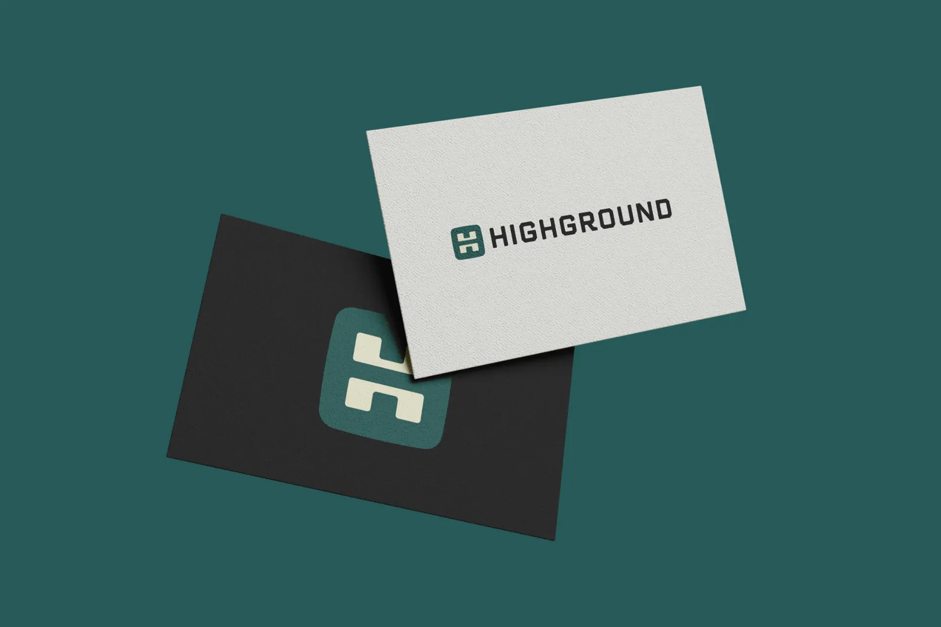 Highground Asset Co. branding applied to business card